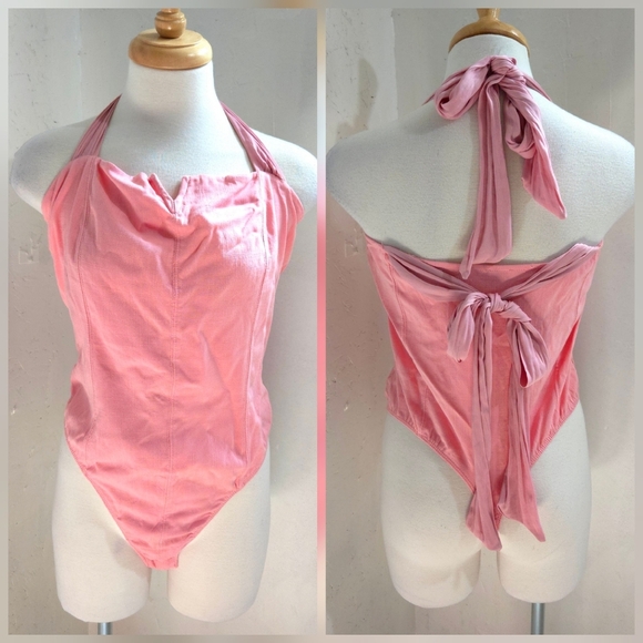 Free People | Pink Halter Bodysuit - Picture 1 of 14